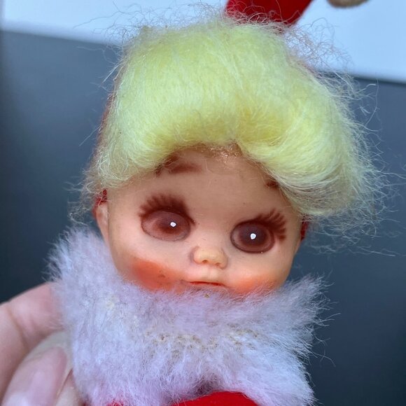 Napco Red Felt Knee Hugger Pixie Christmas Ornament - Picture 3 of 12